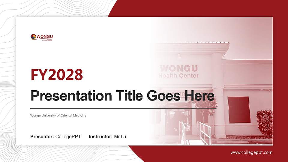 Wongu University of Oriental Medicine Academic Presentation/Research Findings Report PPT Template16:9 ratio PPT effect preview image