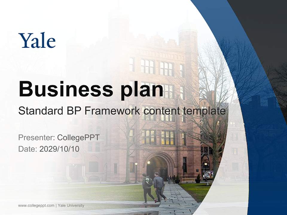 Yale University Competition/Entrepreneurship Contest PPT Template4:3 ratio PPT effect preview image9