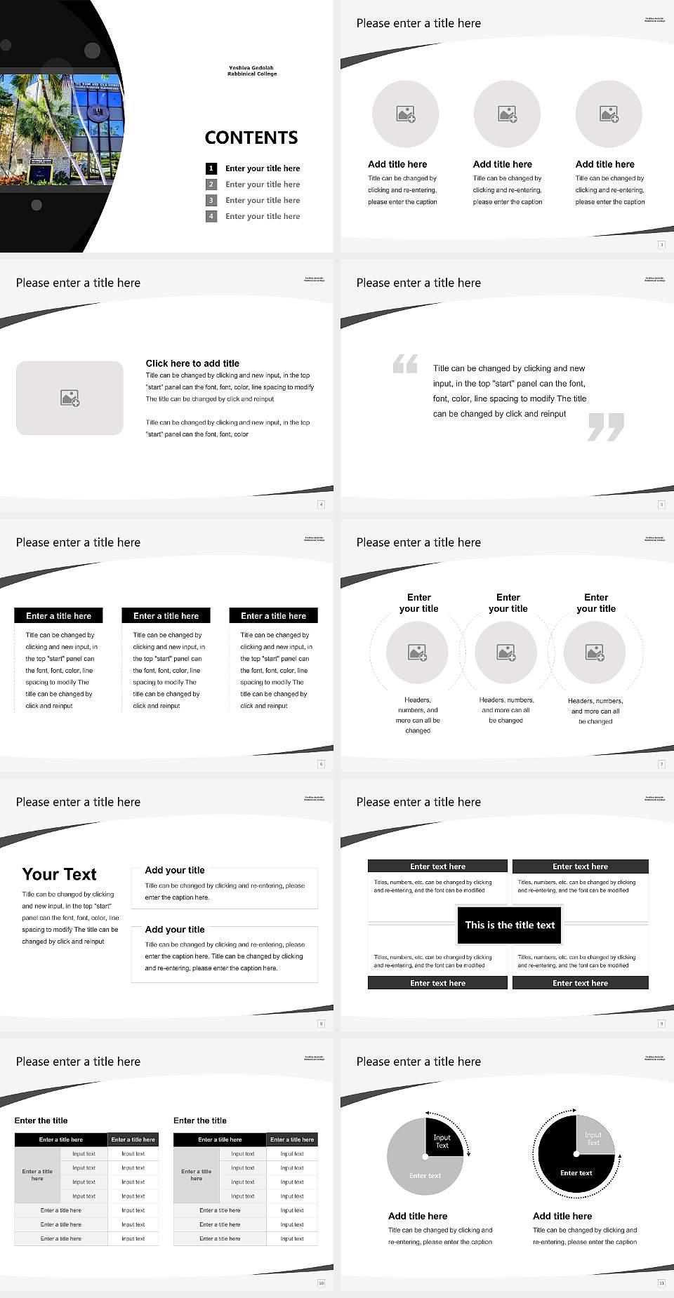 Yeshiva Gedolah Rabbinical College Course/Courseware Creation PPT Template4:3 ratio PPT effect preview image2