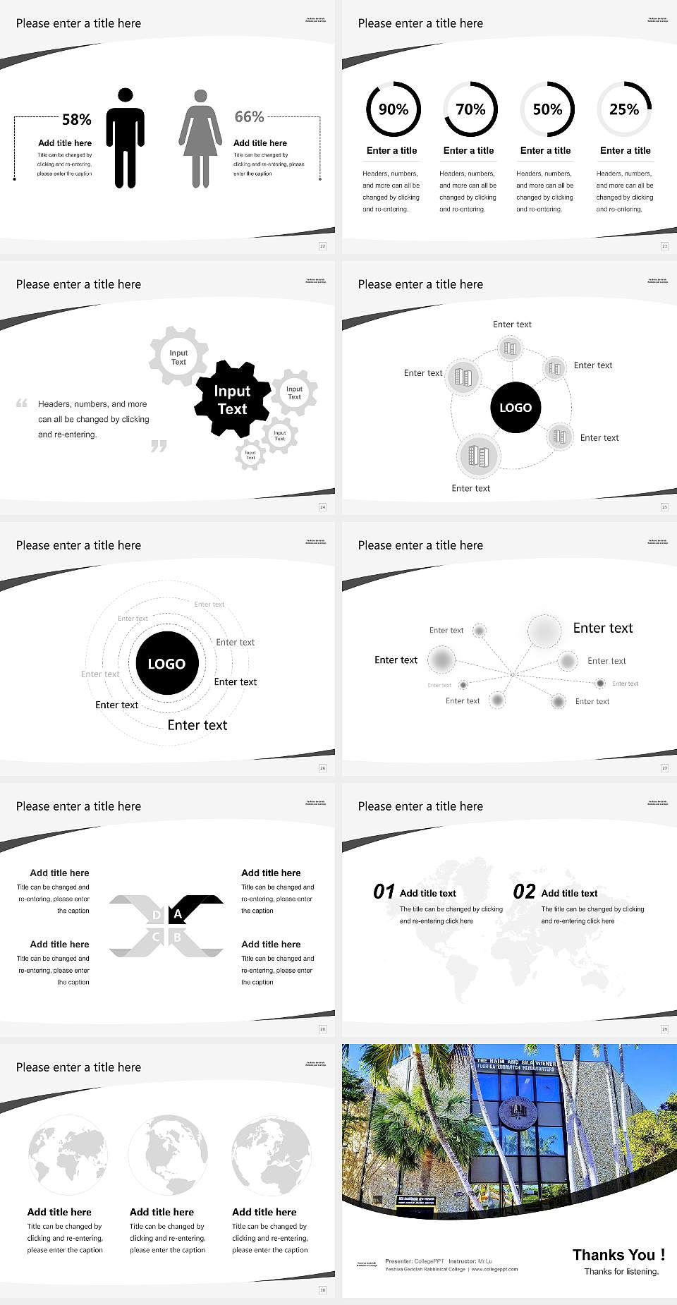 Yeshiva Gedolah Rabbinical College Course/Courseware Creation PPT Template4:3 ratio PPT effect preview image4