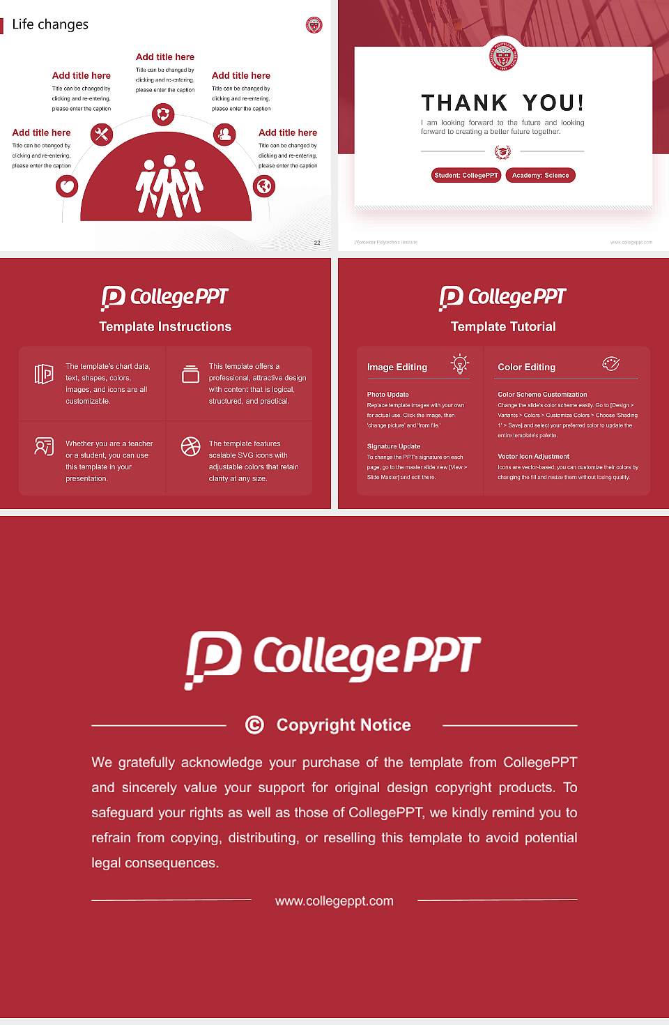 Worcester Polytechnic Institute National Scholarship Defense PPT Template4:3 ratio PPT effect preview image4