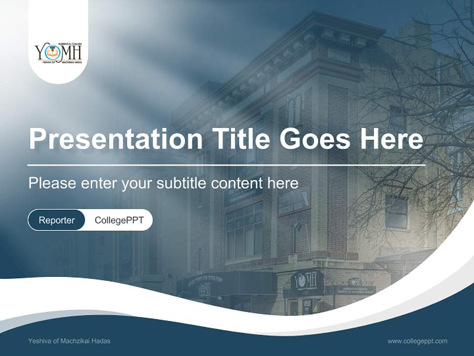 Yeshiva of Machzikai Hadas Lecture Sharing and Networking Event PPT Template4:3 ratio PPT effect preview image4