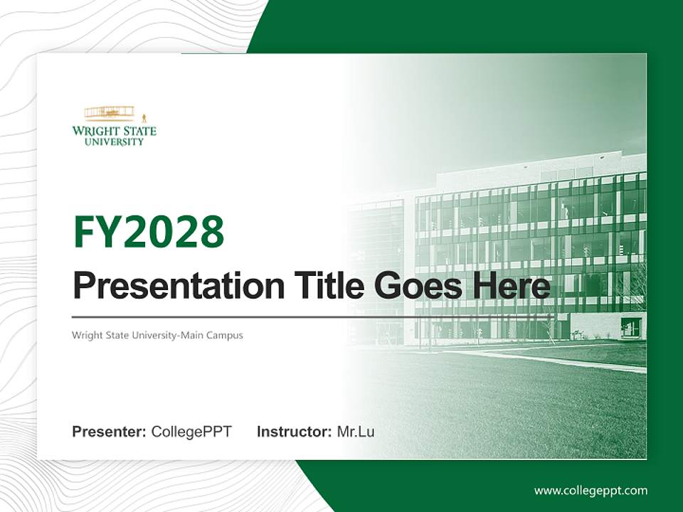 Wright State University-Main Campus Academic Presentation/Research Findings Report PPT Template4:3 ratio PPT effect preview image5