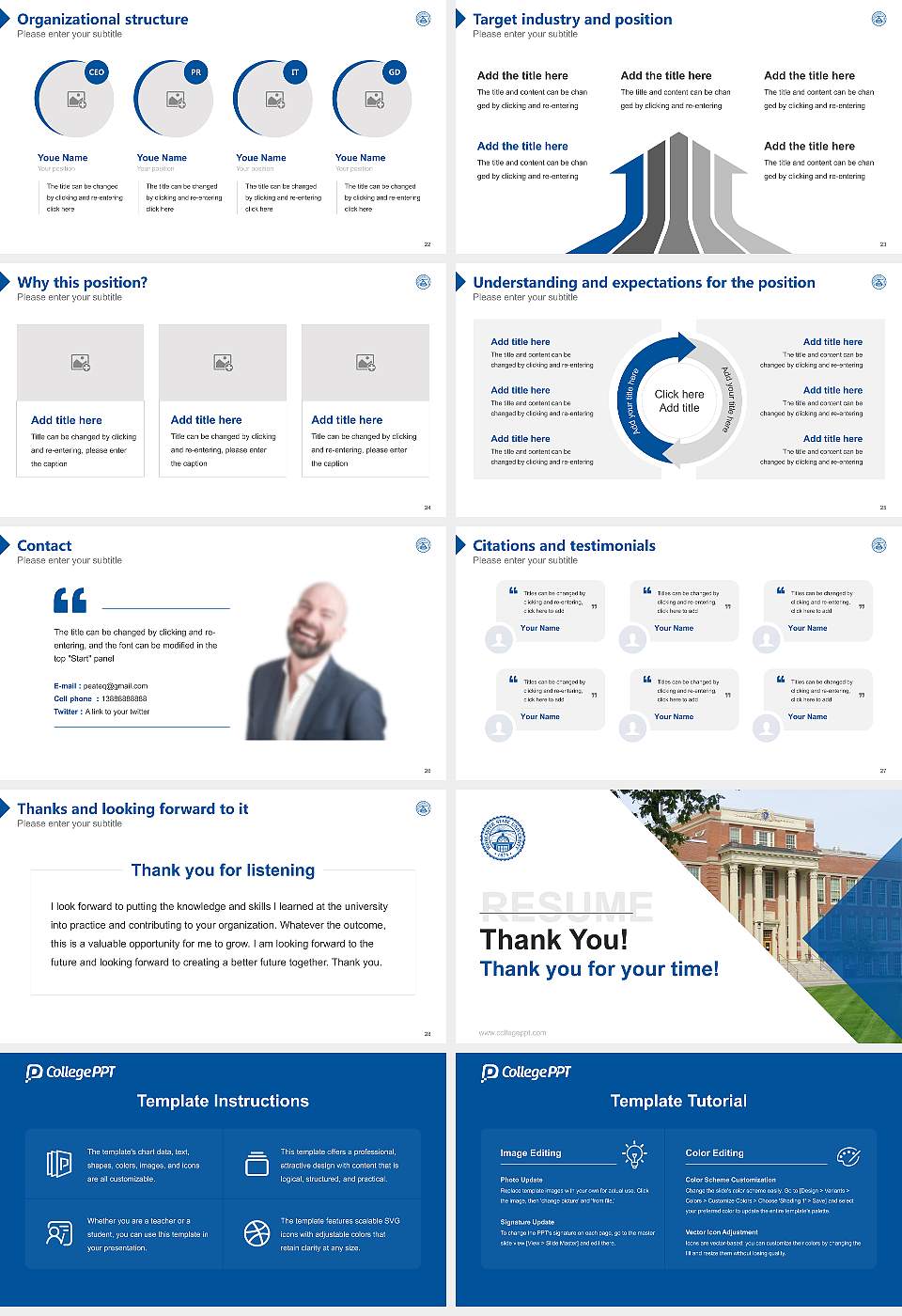 Worcester State University Resume PPT Template16:9 ratio PPT effect preview image4
