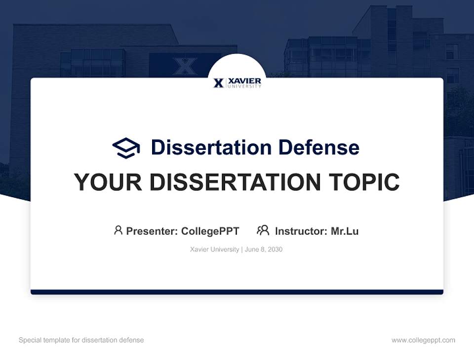 Xavier University Graduation Thesis Defense PPT Template4:3 ratio PPT effect preview image7