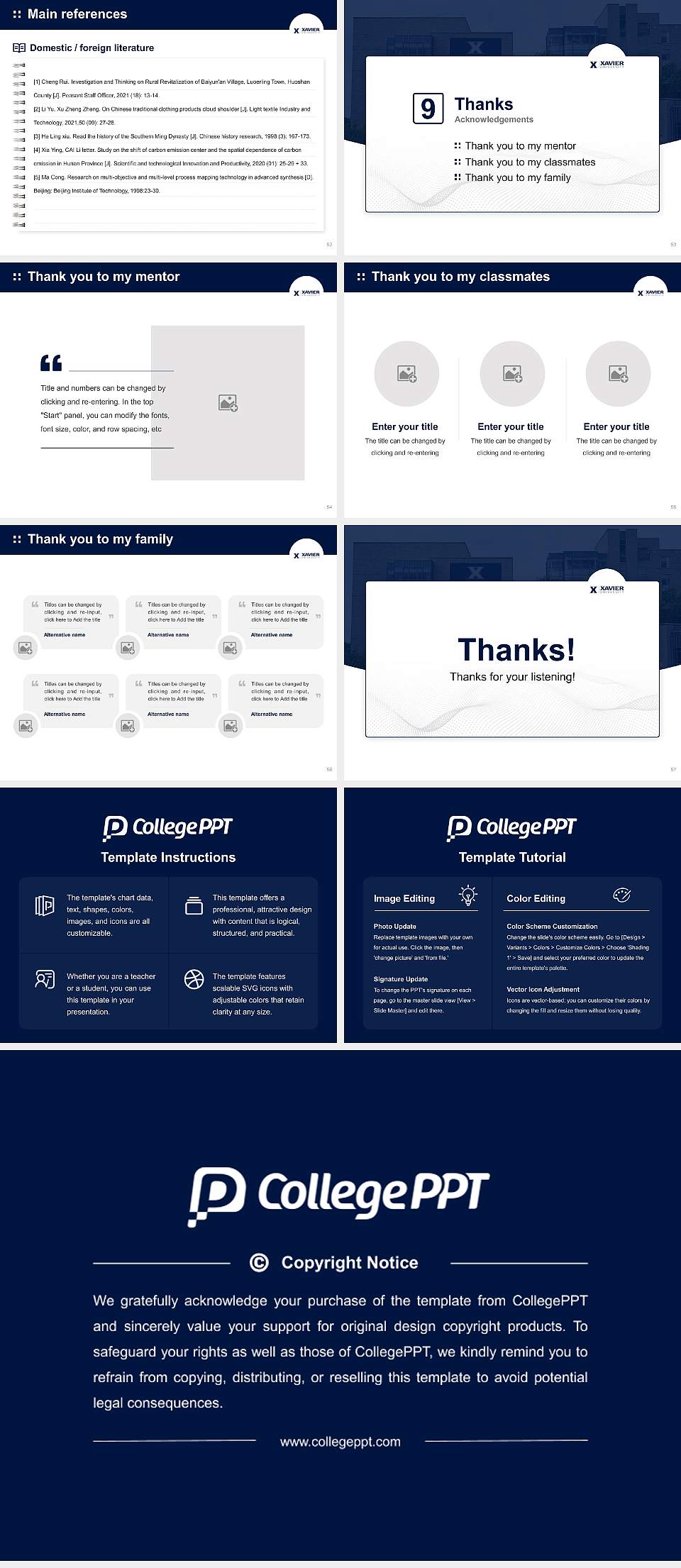 Xavier University Graduation Thesis Defense PPT Template4:3 ratio PPT effect preview image7
