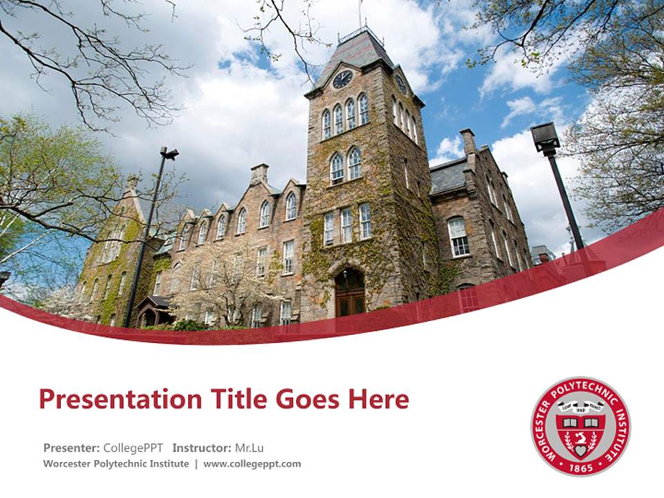 Worcester Polytechnic Institute Course/Courseware Creation PPT Template4:3 ratio PPT effect preview image5