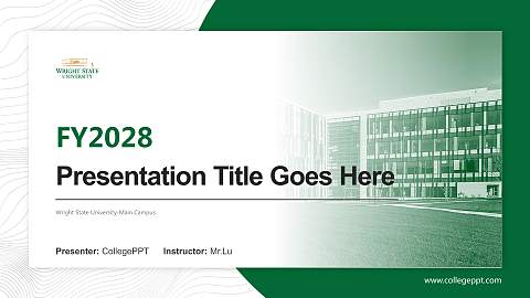 Wright State University-Main Campus Academic Presentation/Research Findings Report PPT Template