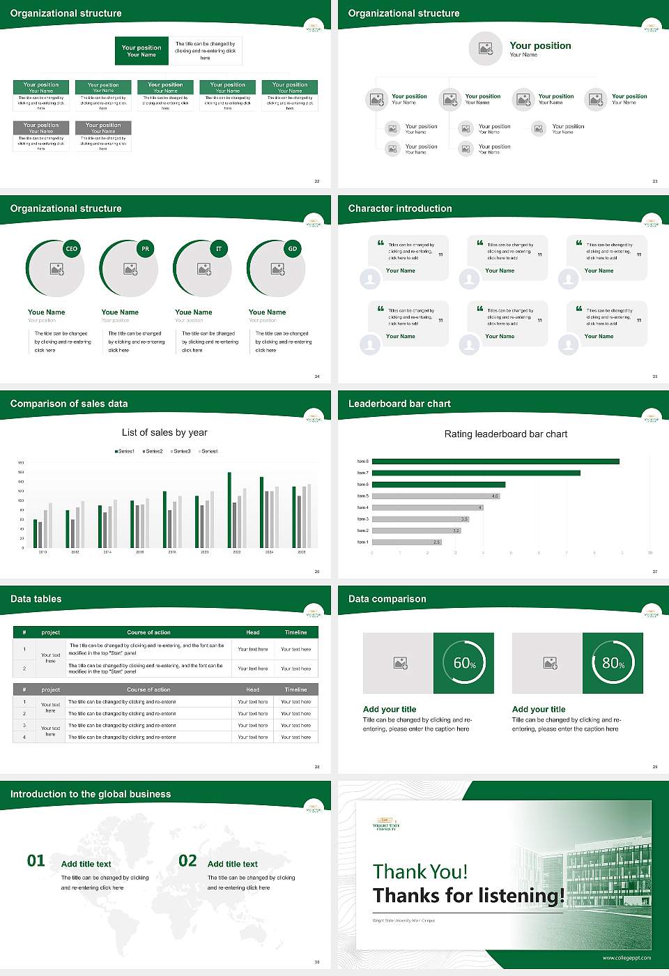 Wright State University-Main Campus Academic Presentation/Research Findings Report PPT Template16:9 ratio PPT effect preview image4