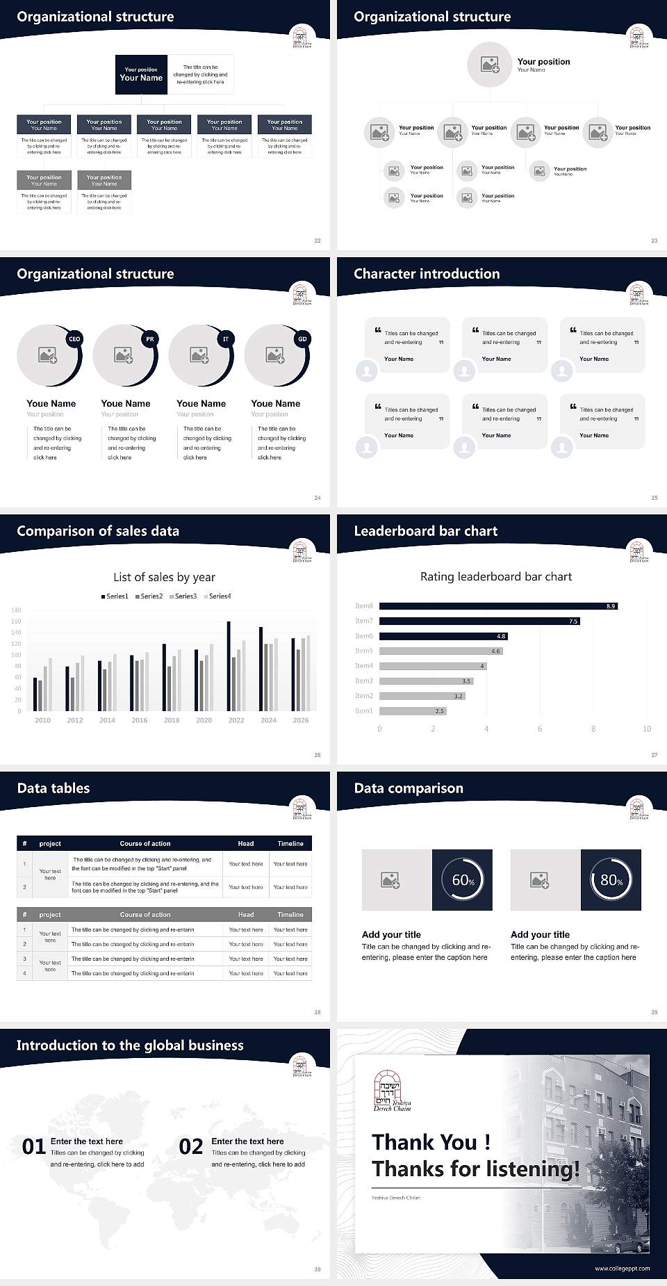 Yeshiva Derech Chaim Academic Presentation/Research Findings Report PPT Template4:3 ratio PPT effect preview image4