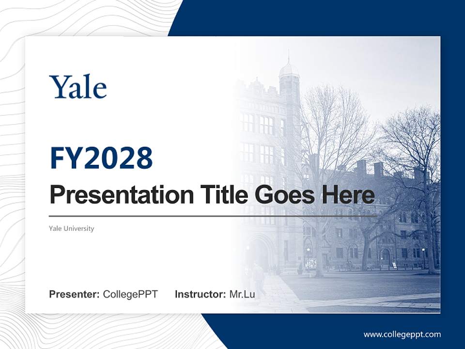 Yale University Academic Presentation/Research Findings Report PPT Template4:3 ratio PPT effect preview image5