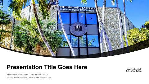 Yeshiva Gedolah Rabbinical College Course/Courseware Creation PPT Template