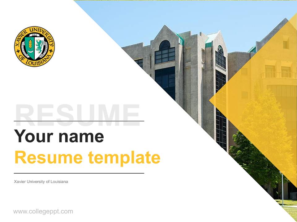 Xavier University of Louisiana Resume PPT Template4:3 ratio PPT effect preview image5