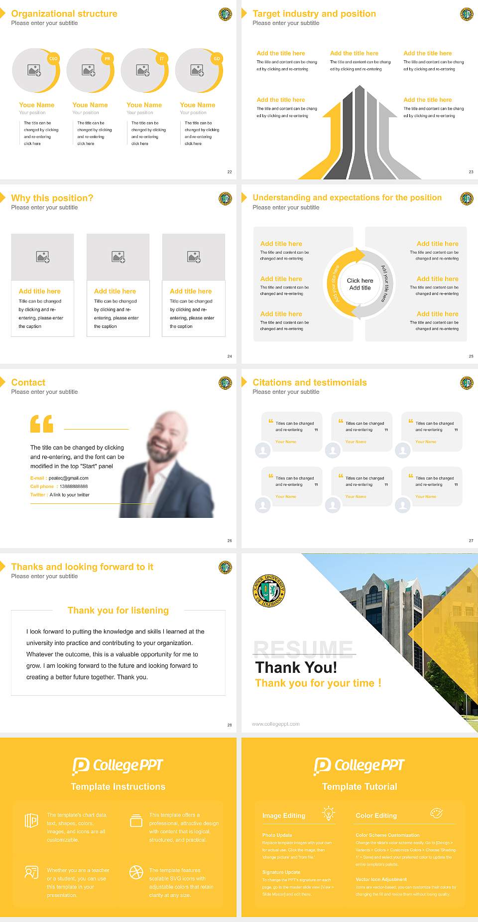 Xavier University of Louisiana Resume PPT Template4:3 ratio PPT effect preview image4