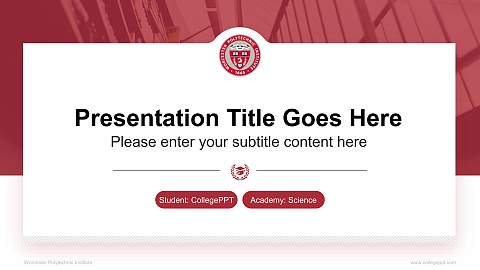 Worcester Polytechnic Institute National Scholarship Defense PPT Template