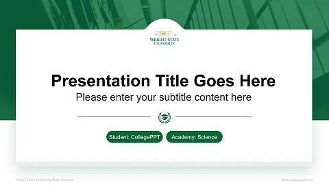 Wright State University-Main Campus National Scholarship Defense PPT Template
