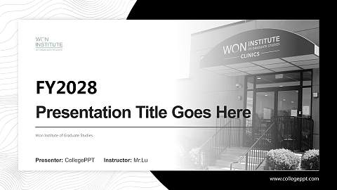 Won Institute of Graduate Studies Academic Presentation/Research Findings Report PPT Template