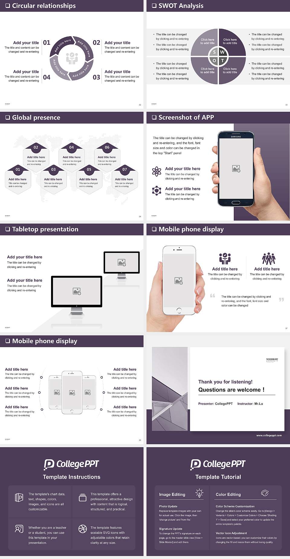 Woodbury University General Purpose PPT Template4:3 ratio PPT effect preview image5