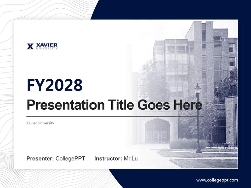 Xavier University Academic Presentation/Research Findings Report PPT Template4:3 ratio PPT effect preview image5