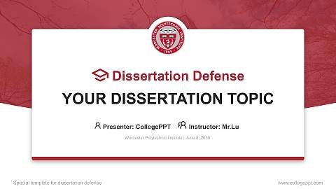 Worcester Polytechnic Institute Graduation Thesis Defense PPT Template