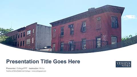 Yeshiva of Nitra Rabbinical College Course/Courseware Creation PPT Template