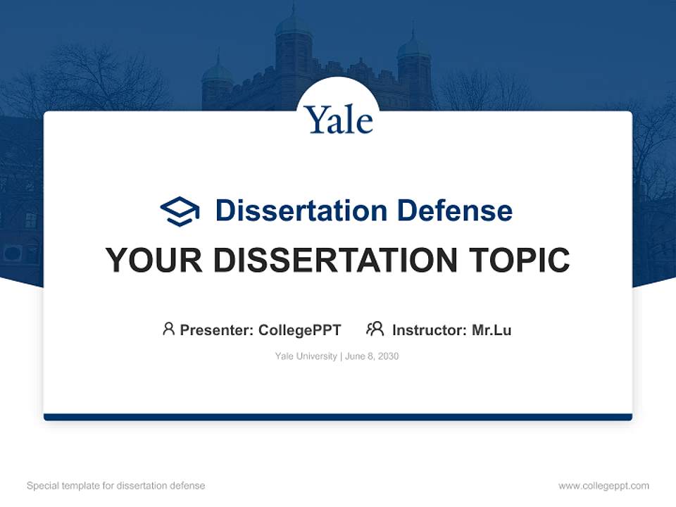 Yale University Graduation Thesis Defense PPT Template4:3 ratio PPT effect preview image7