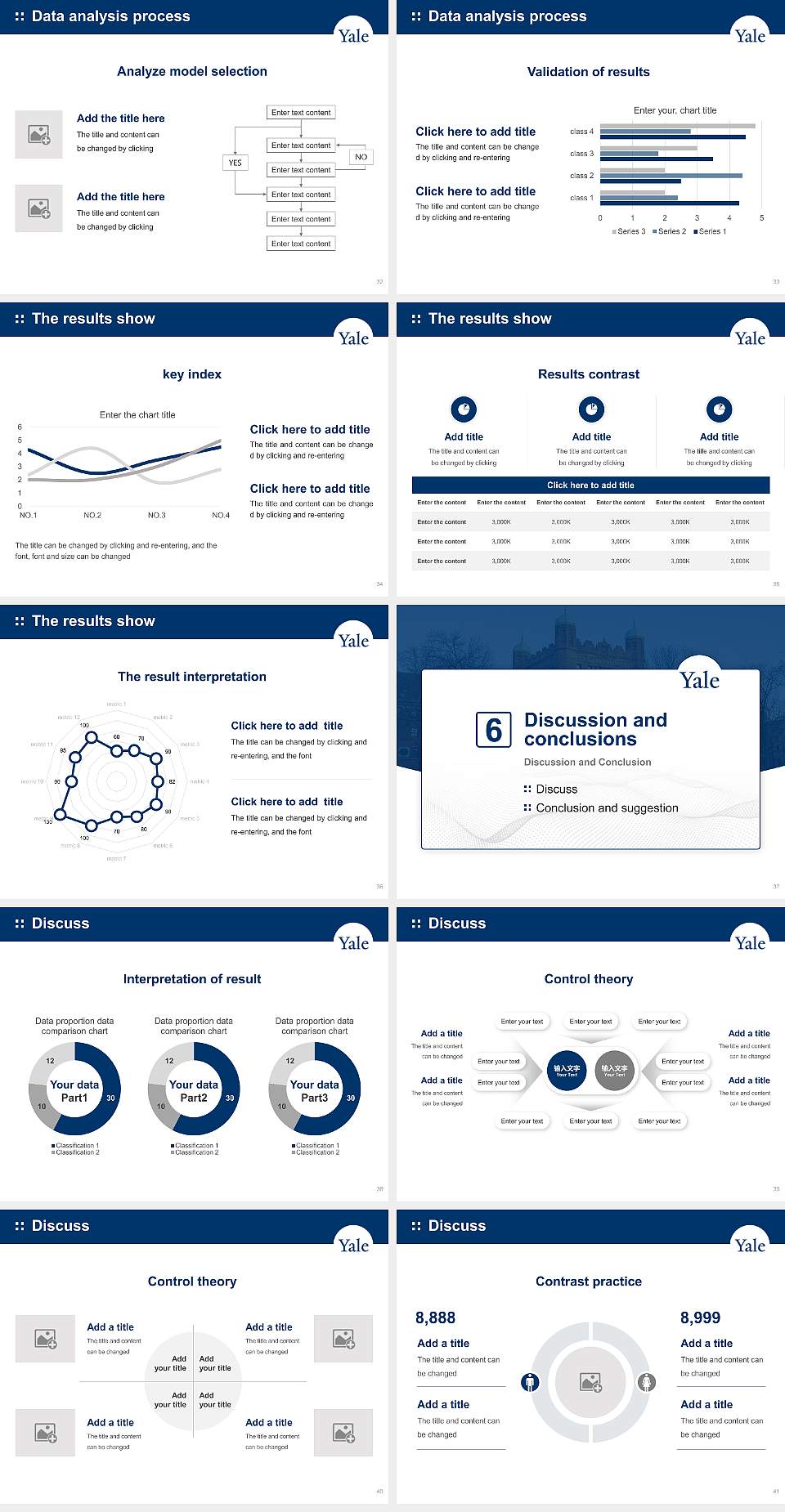 Yale University Graduation Thesis Defense PPT Template4:3 ratio PPT effect preview image5