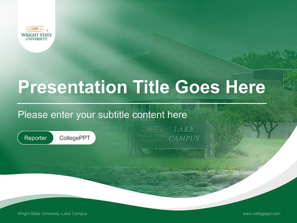 Wright State University–Lake Campus Lecture Sharing and Networking Event PPT Template4:3 ratio PPT effect preview image4