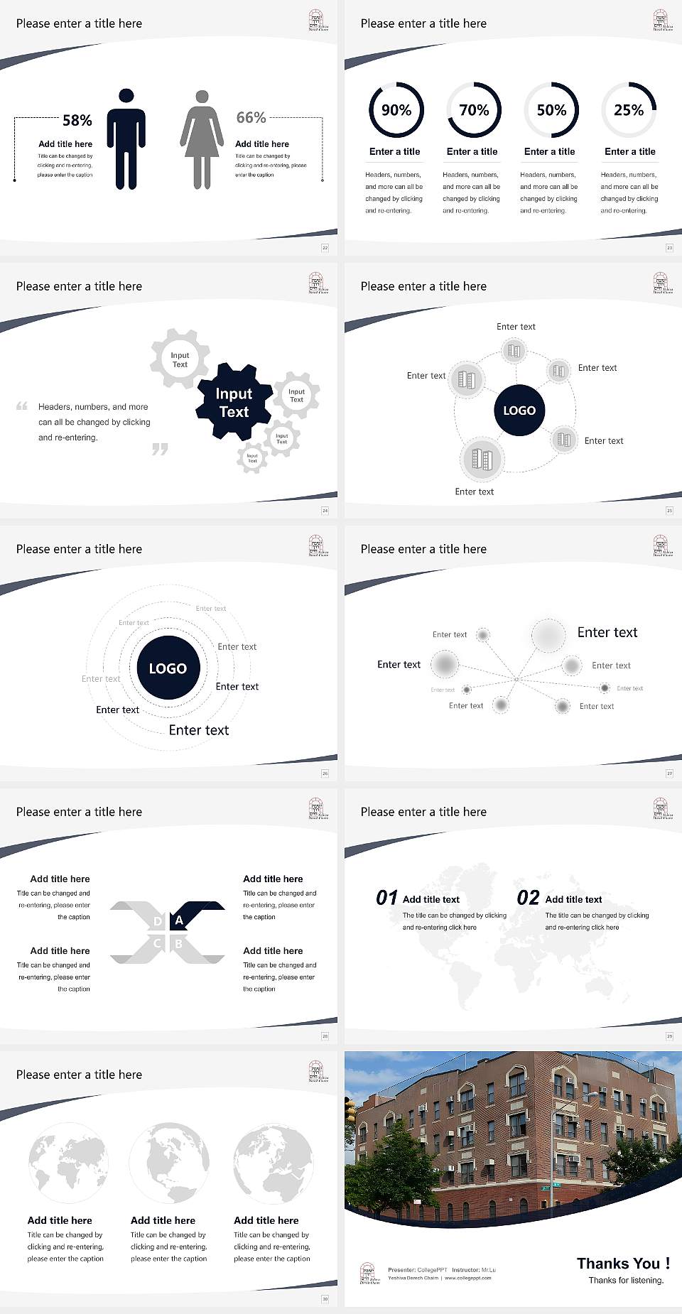 Yeshiva Derech Chaim Course/Courseware Creation PPT Template4:3 ratio PPT effect preview image4