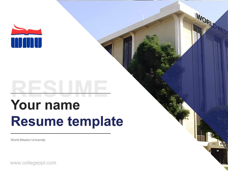 World Mission University Resume PPT Template4:3 ratio PPT effect preview image5