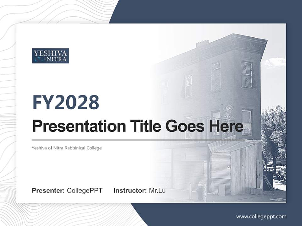 Yeshiva of Nitra Rabbinical College Academic Presentation/Research Findings Report PPT Template4:3 ratio PPT effect preview image5