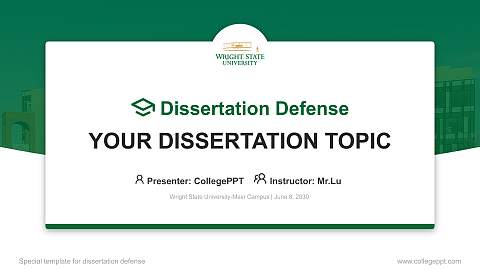 Wright State University-Main Campus Graduation Thesis Defense PPT Template