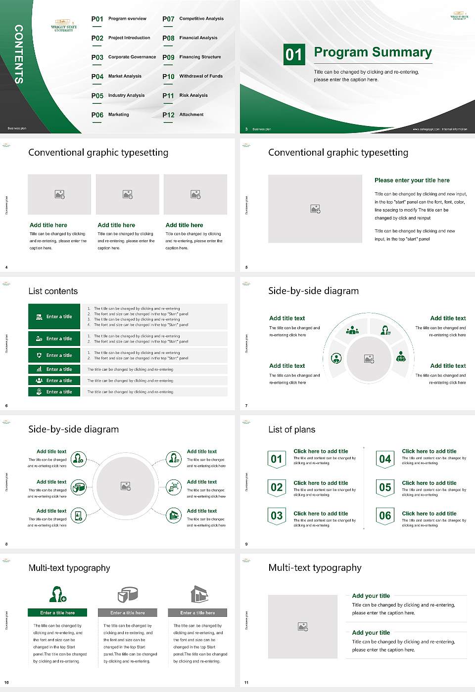 Wright State University–Lake Campus Competition/Entrepreneurship Contest PPT Template16:9 ratio PPT effect preview image2