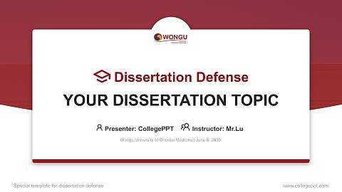 Wongu University of Oriental Medicine Graduation Thesis Defense PPT Template