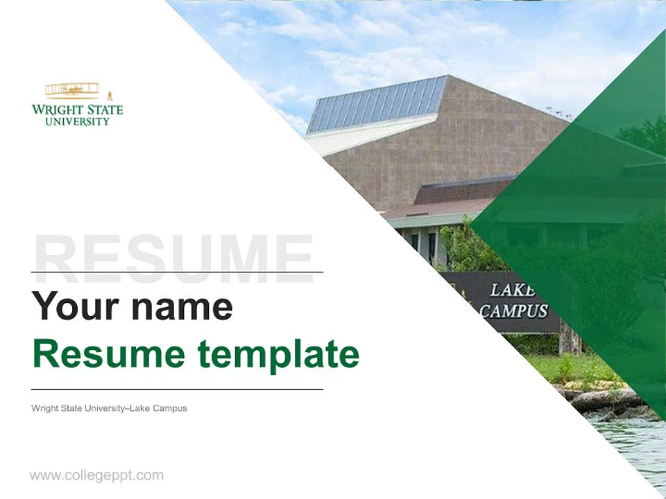 Wright State University–Lake Campus Resume PPT Template4:3 ratio PPT effect preview image5