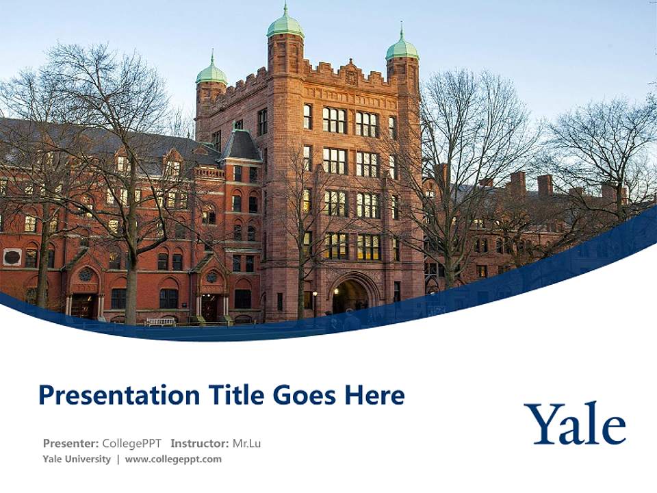 Yale University Course/Courseware Creation PPT Template4:3 ratio PPT effect preview image5