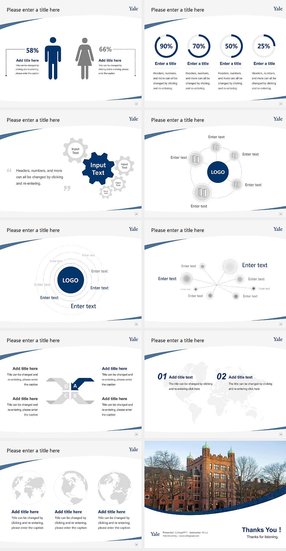 Yale University Course/Courseware Creation PPT Template4:3 ratio PPT effect preview image4