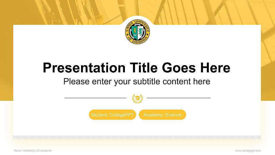 Xavier University of Louisiana National Scholarship Defense PPT Template16:9 ratio PPT effect preview image