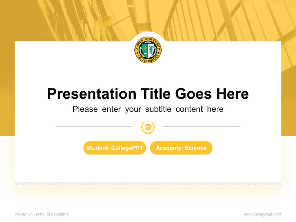 Xavier University of Louisiana National Scholarship Defense PPT Template4:3 ratio PPT effect preview image4