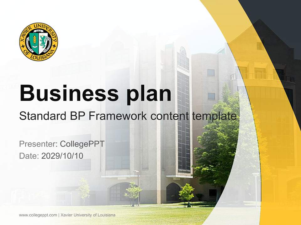 Xavier University of Louisiana Competition/Entrepreneurship Contest PPT Template4:3 ratio PPT effect preview image9