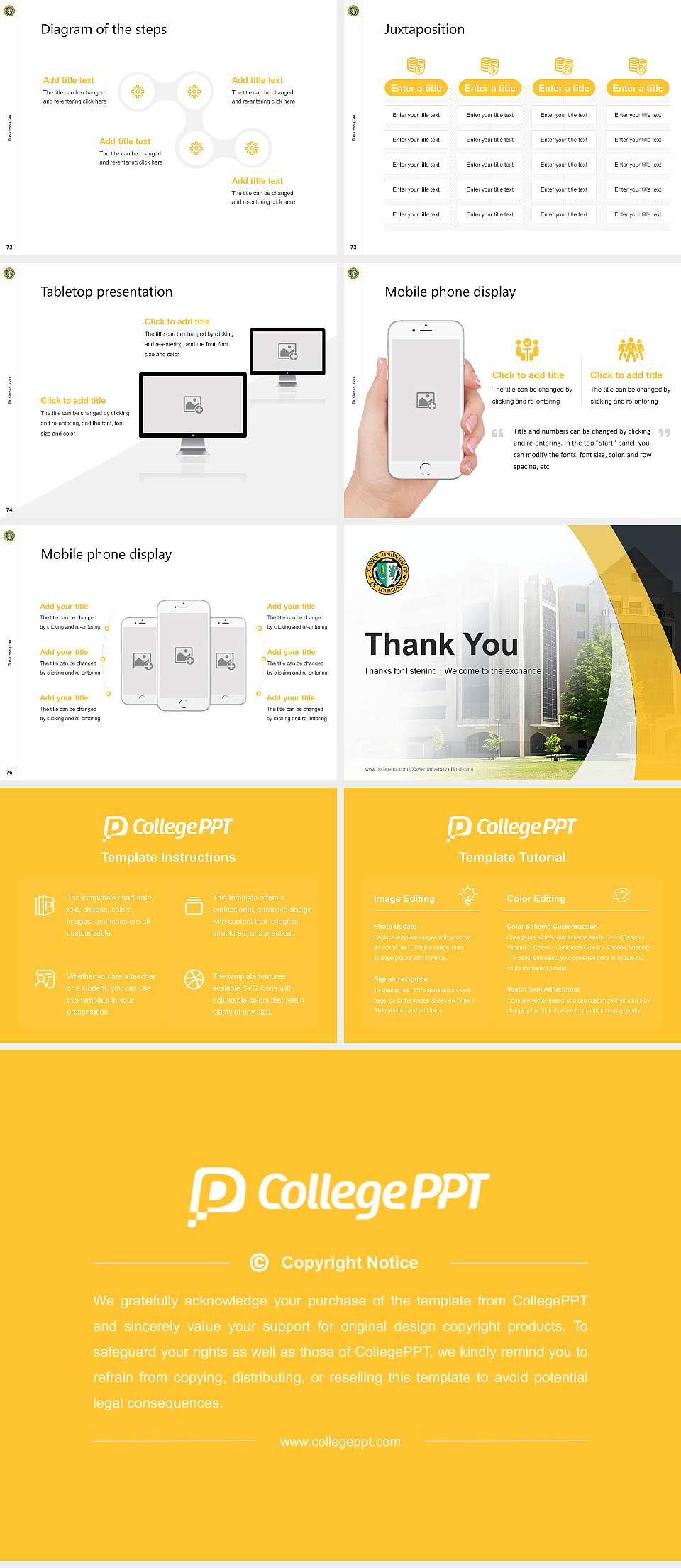 Xavier University of Louisiana Competition/Entrepreneurship Contest PPT Template4:3 ratio PPT effect preview image9