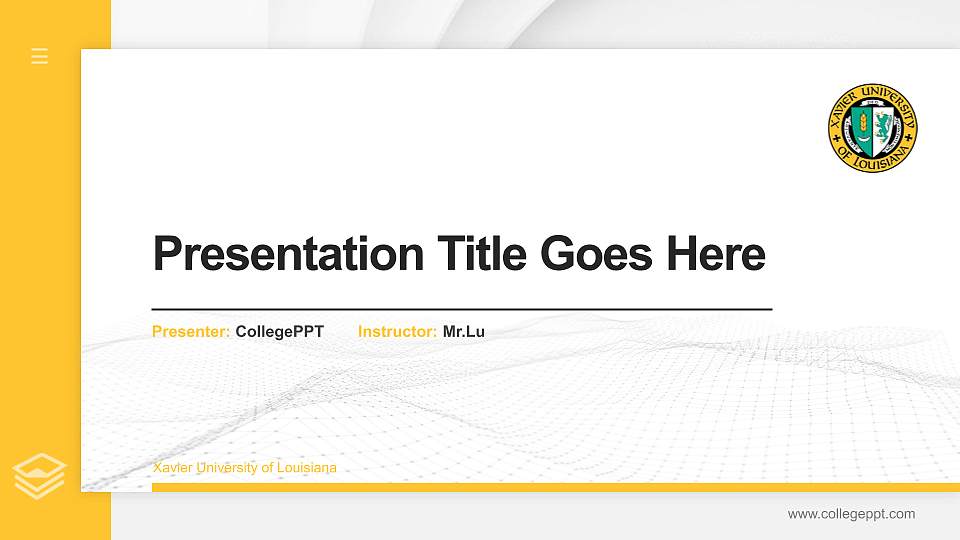 Xavier University of Louisiana Thesis Proposal/Graduation Defense PPT Template16:9 ratio PPT effect preview image