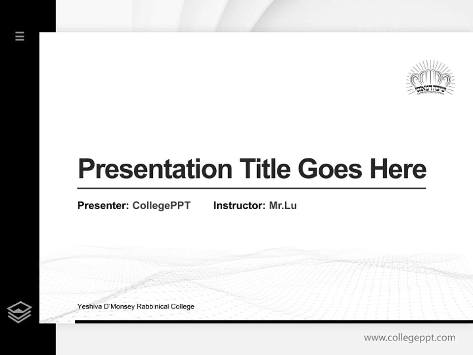 Yeshiva D’Monsey Rabbinical College Thesis Proposal/Graduation Defense PPT Template4:3 ratio PPT effect preview image5