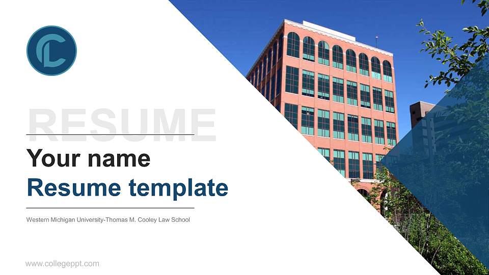 Western Michigan University-Thomas M. Cooley Law School Resume PPT Template16:9 ratio PPT effect preview image