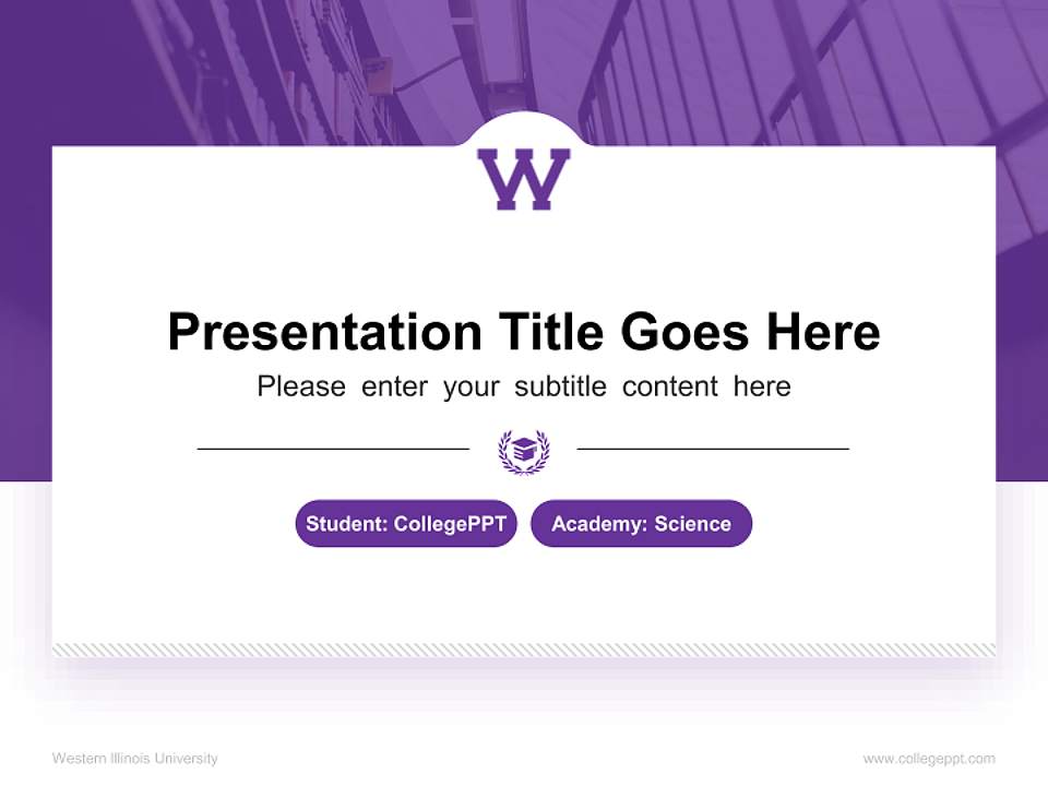 Western Illinois University National Scholarship Defense PPT Template4:3 ratio PPT effect preview image4