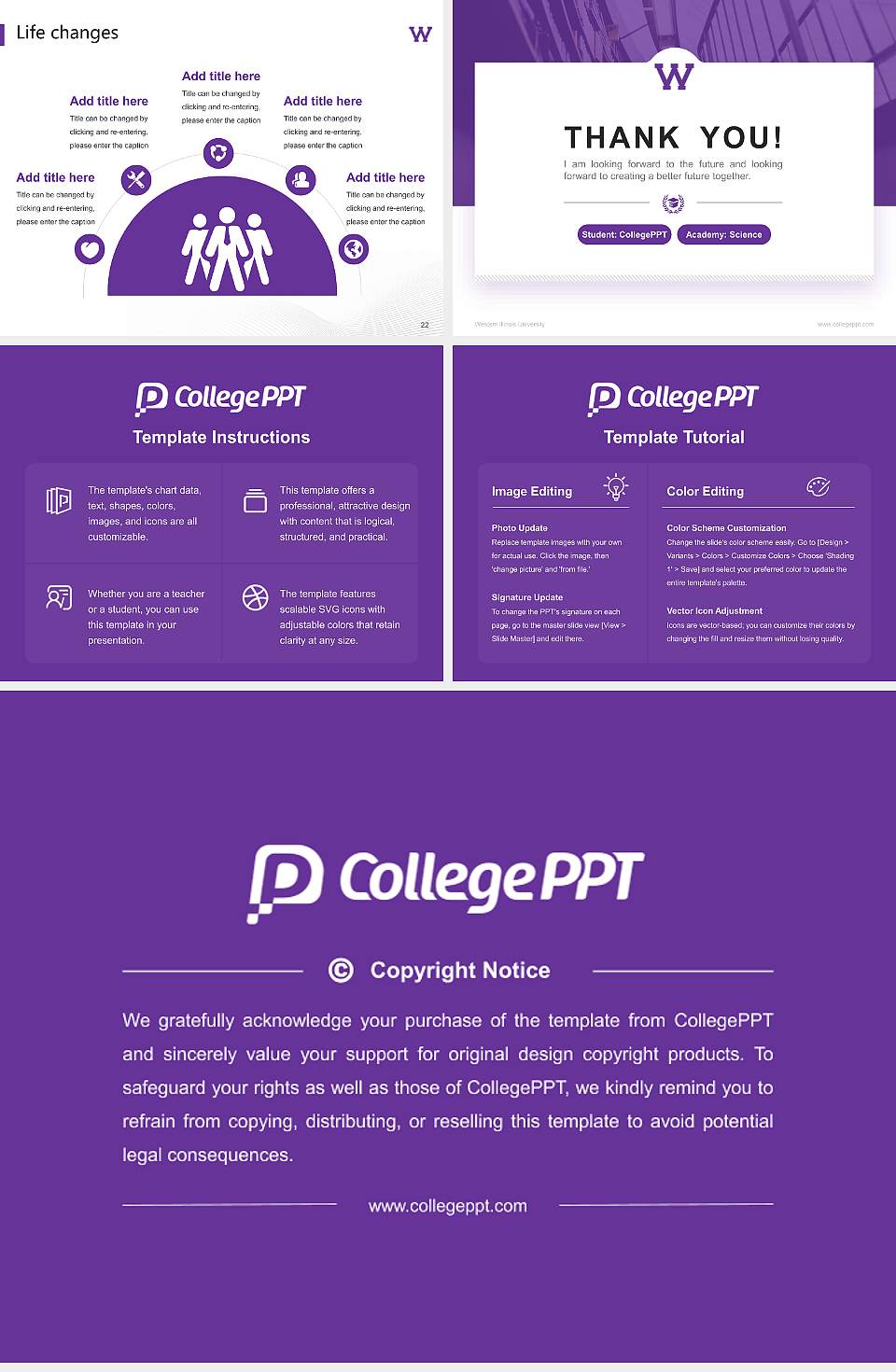 Western Illinois University National Scholarship Defense PPT Template4:3 ratio PPT effect preview image4