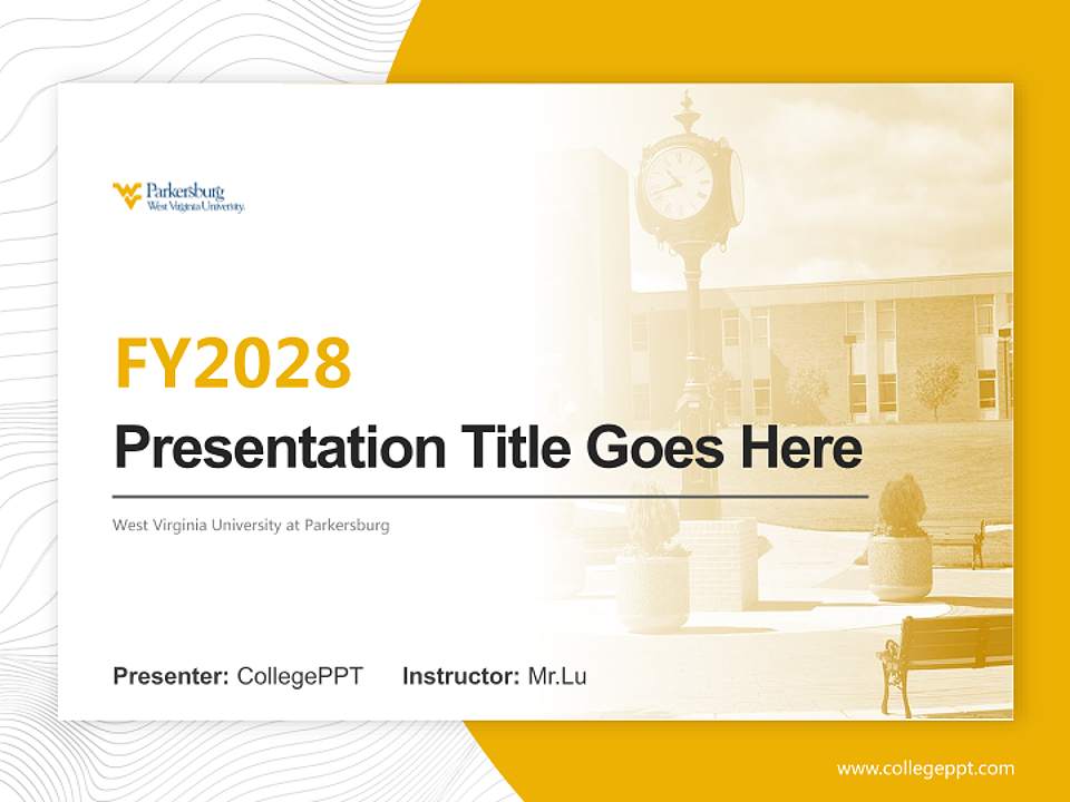 West Virginia University at Parkersburg Academic Presentation/Research Findings Report PPT Template4:3 ratio PPT effect preview image5