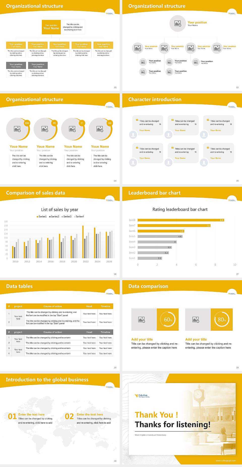 West Virginia University at Parkersburg Academic Presentation/Research Findings Report PPT Template4:3 ratio PPT effect preview image4