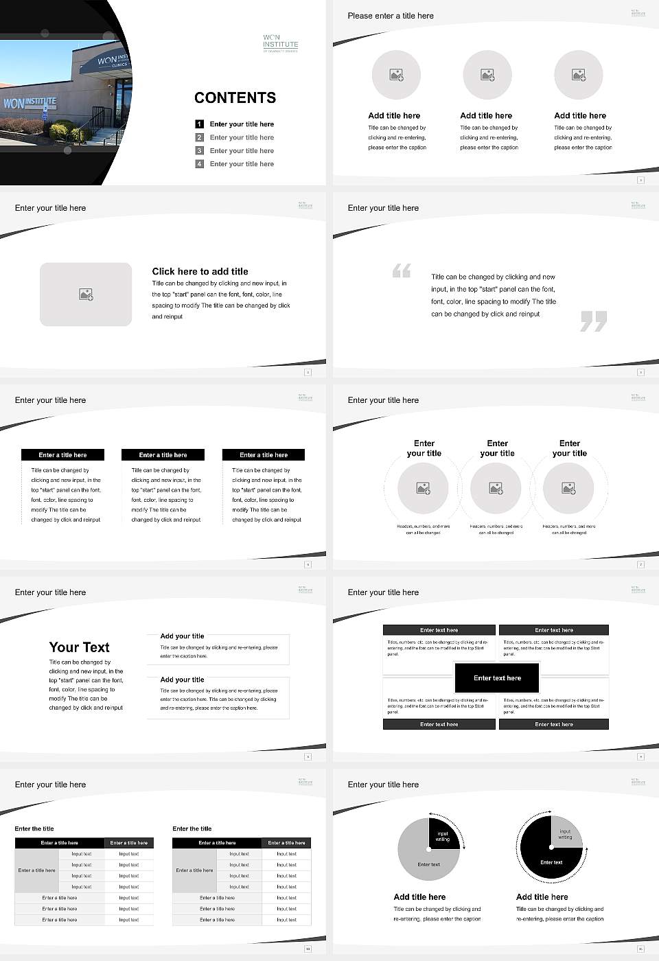 Won Institute of Graduate Studies Course/Courseware Creation PPT Template16:9 ratio PPT effect preview image2