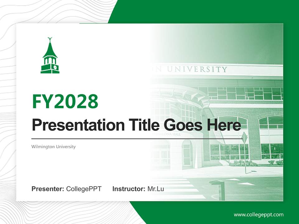 Wilmington University Academic Presentation/Research Findings Report PPT Template4:3 ratio PPT effect preview image5